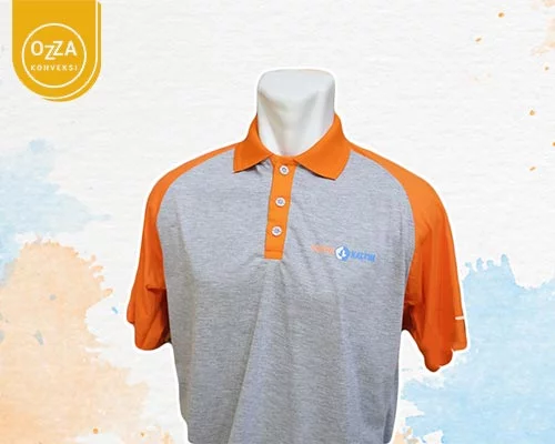 T-Shirt Polo Kombinasi Warna Orange