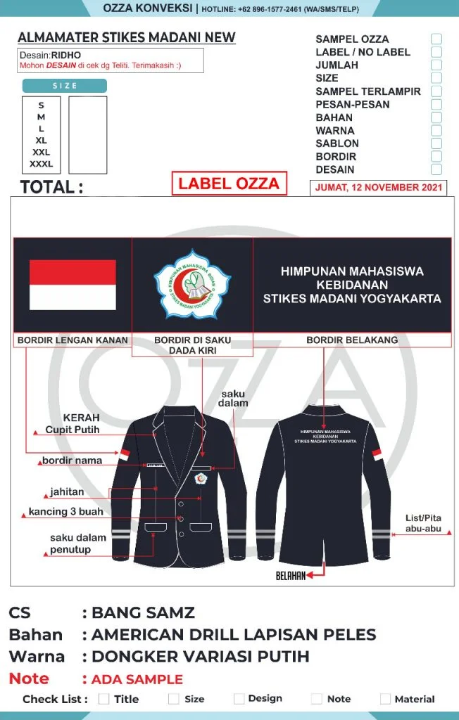 Desain Jas Almamater STIKES Madani