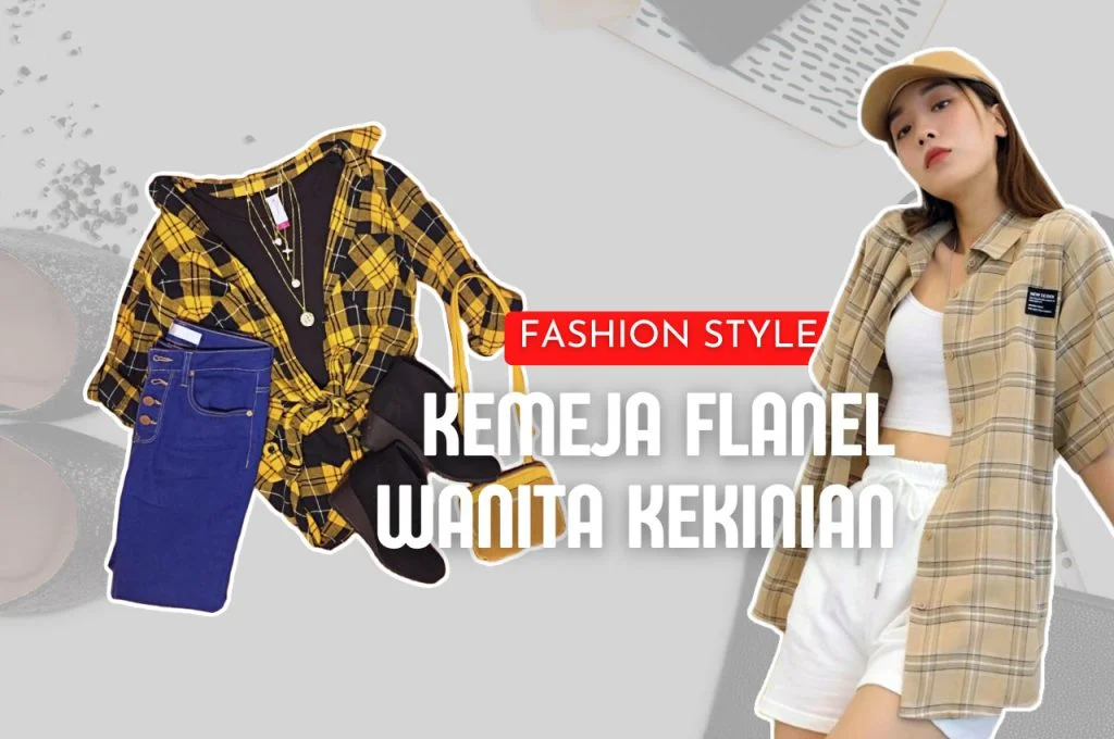 Fashion Style Kemeja Flanel Wanita Kekinian