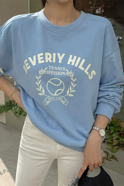 Dabagirl Lettering Drop Shoulder Sweatshirt