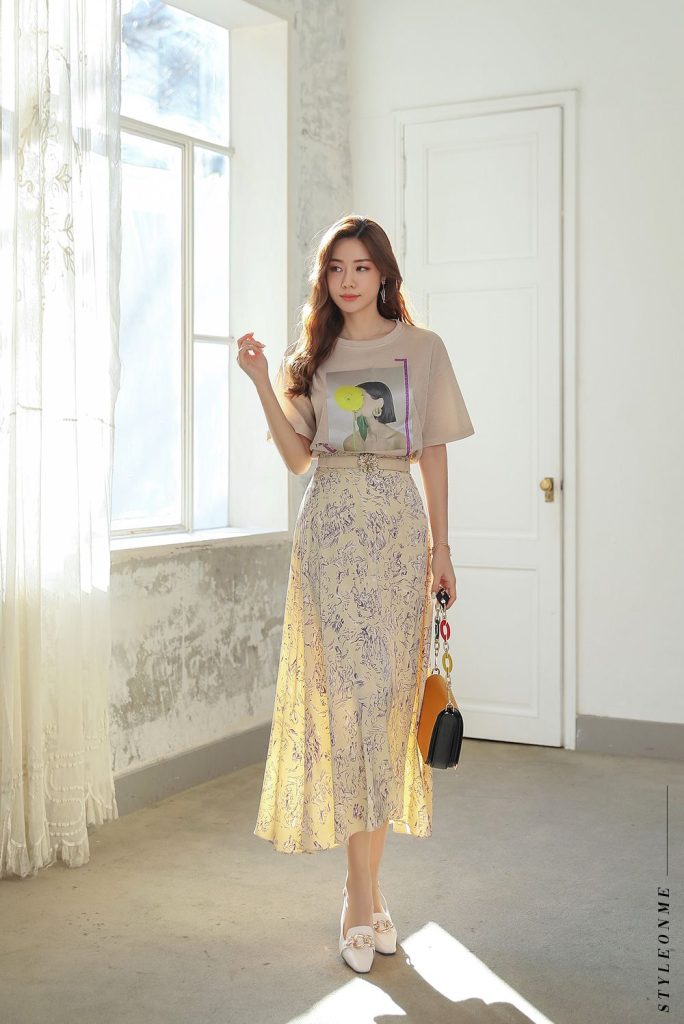 Fashion Outfit Dress Korea Warna Beige