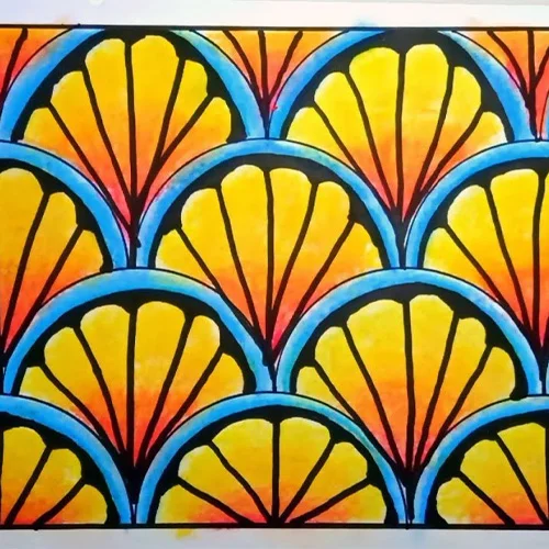 Contoh gambar batik motif kerang