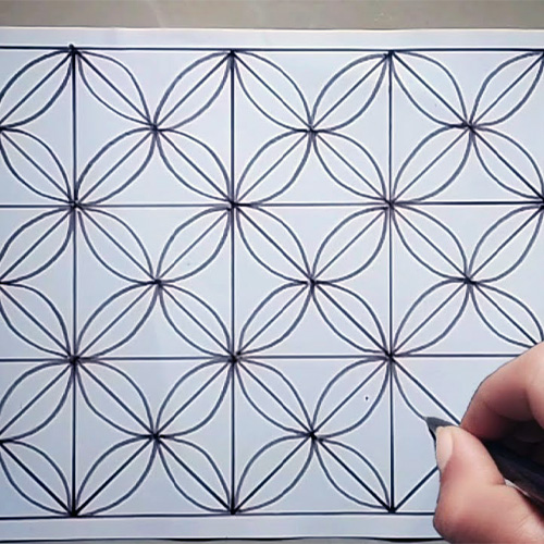 Cara Menggambar Motif Batik Kawung Dengan Mudah