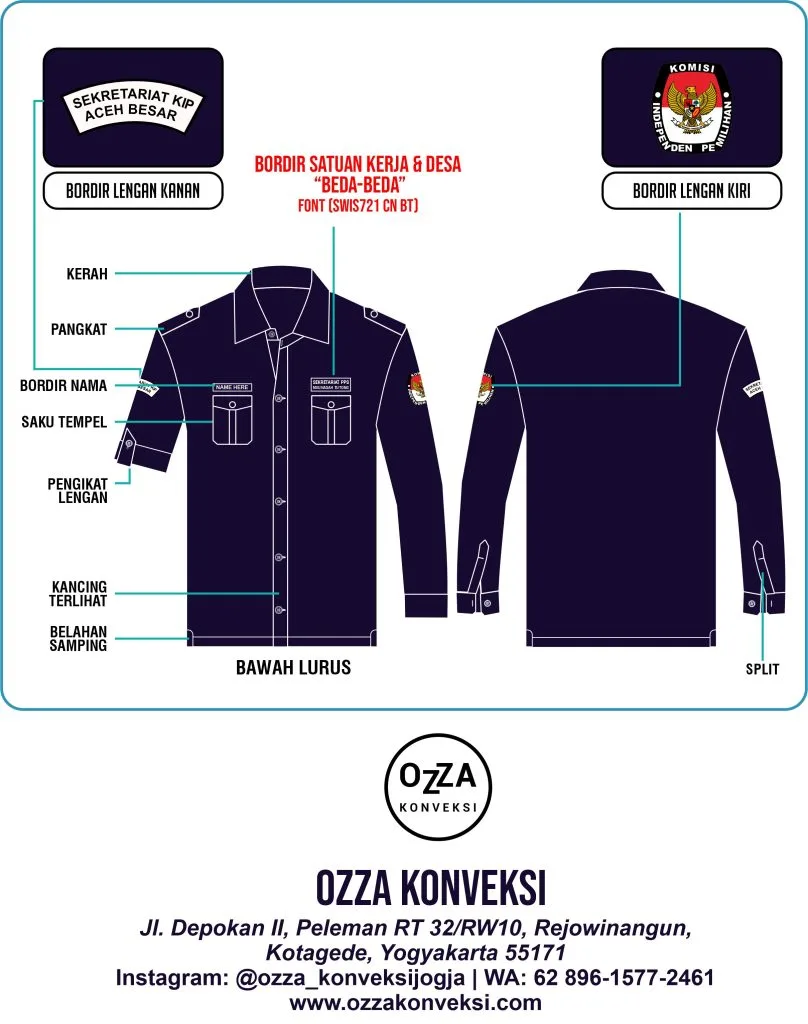 Download Template Kemeja PDH, PDL, Korsa