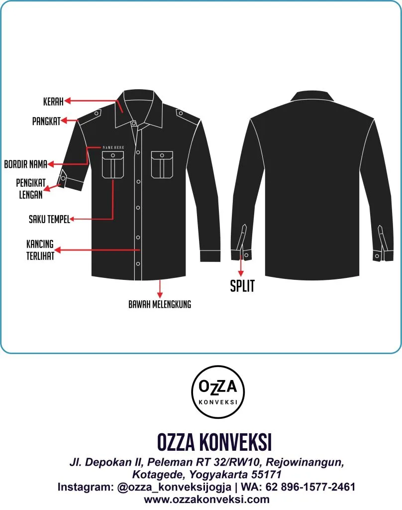 Download Template Kemeja PDH, PDL, Korsa