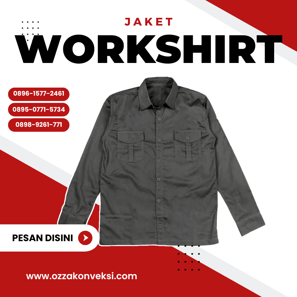 Jaket Work Shirt Warna Abu Abu